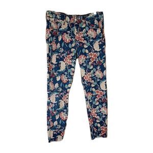 Vintage America Boho blue Floral Wonderland Ankle Jeans Womens Size 30×27